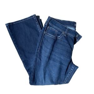 Silver Jeans Size 18/L30 Womens Suki Surplus Thick Stitch Flap Pockets Dark Wash